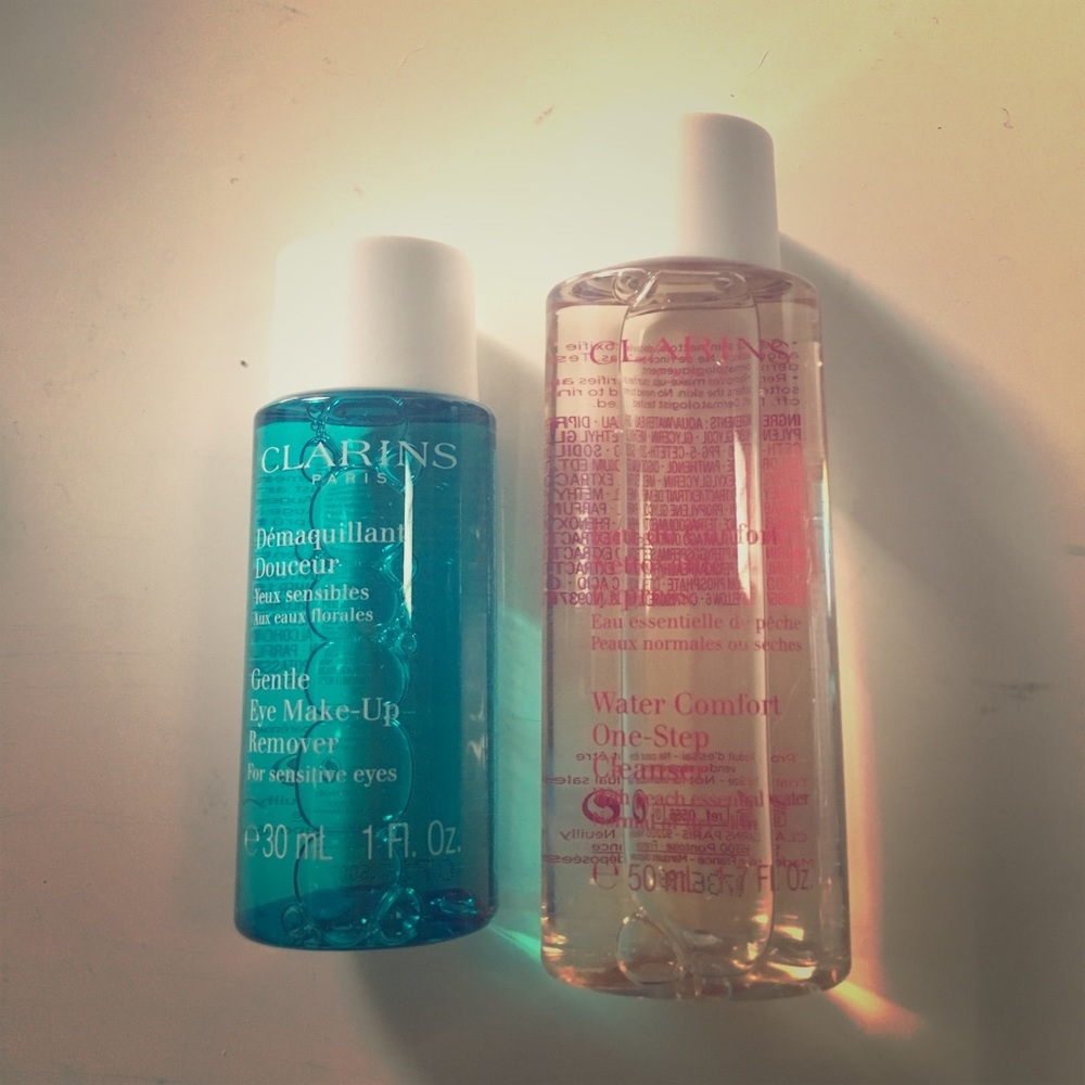 Clarins eye make-up remover + water cleanser